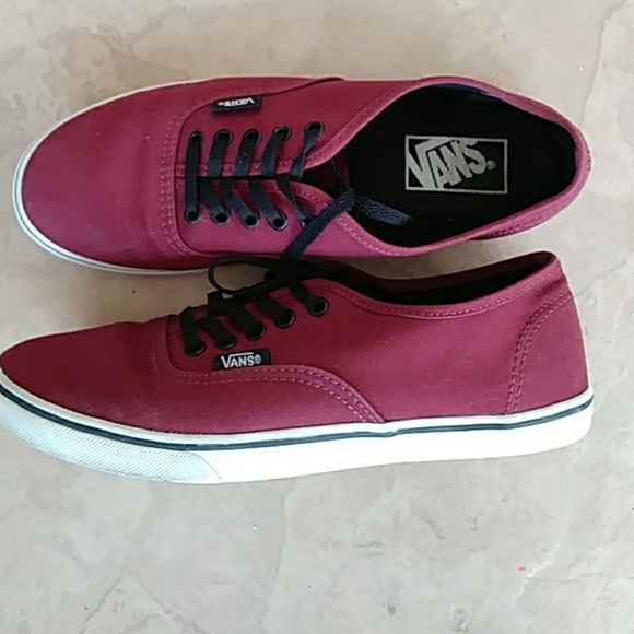 dark red vans shoes